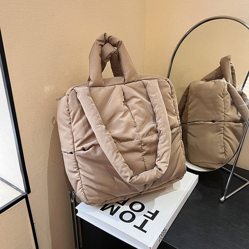 Women's Underarm Plaid Soft Puff Cotton Filling Crossbody Bags