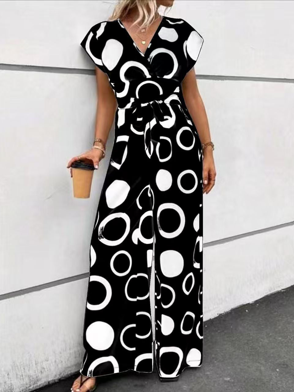 Women's Fashion Elegant Casual High Waist Print Jumpsuits