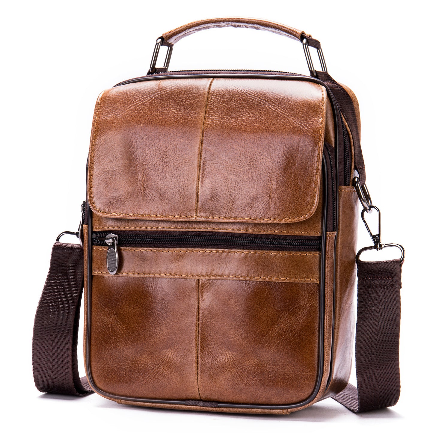 Men's Genuine Leather Vertical High-grade Cowhide Fashion Men's Shoulder Bags