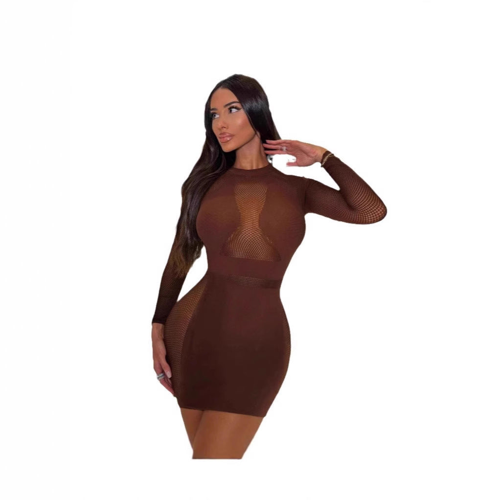Women's Autumn Collar Long Sleeves Sexy Hot Hip Dress