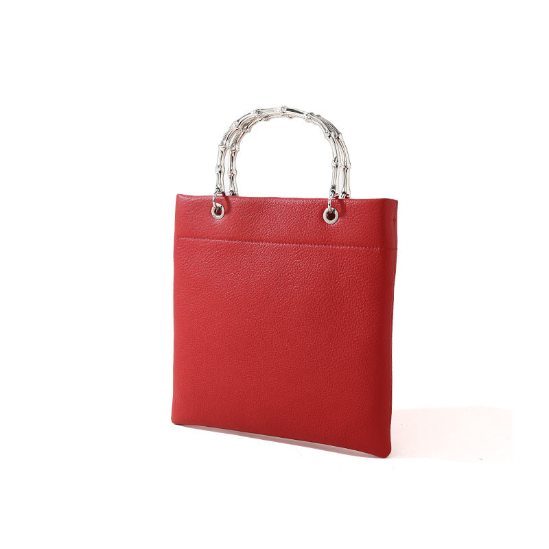 Women's Leather Natural Fall Cowhide Texture Handbags