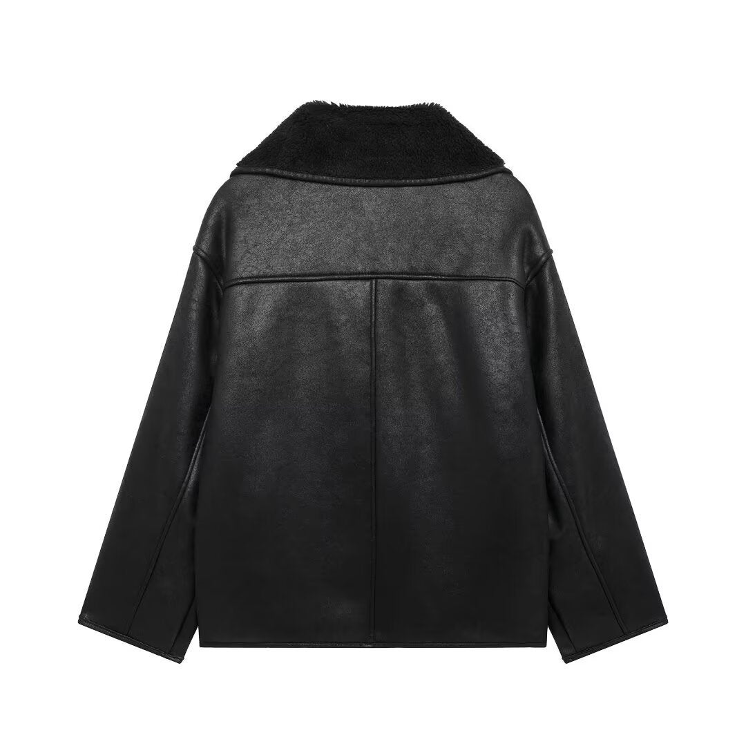 Women's Street Fashion Fur Integrated Double-sided Coats