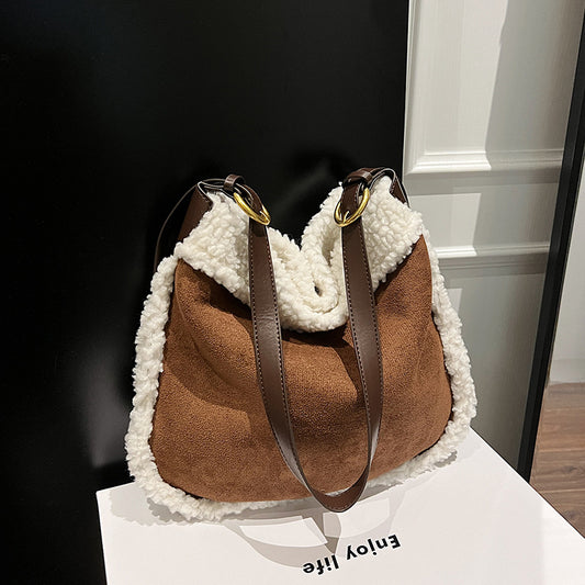 Women's Style Plush Large Capacity Underarm Fashion Shoulder Bags