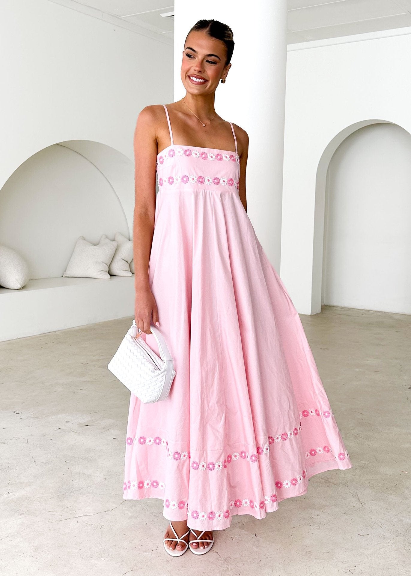 Women's Beautiful Suspender Dress Printed Long Dresses