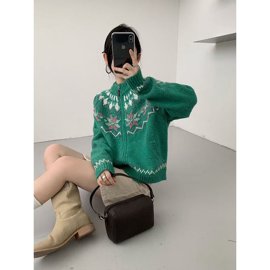 Women's High-grade Soft Glutinous Idle Style Half Knitwear