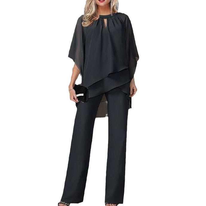 Beautiful Women's Solid Color Loose Irregular Fashion Casual Suit