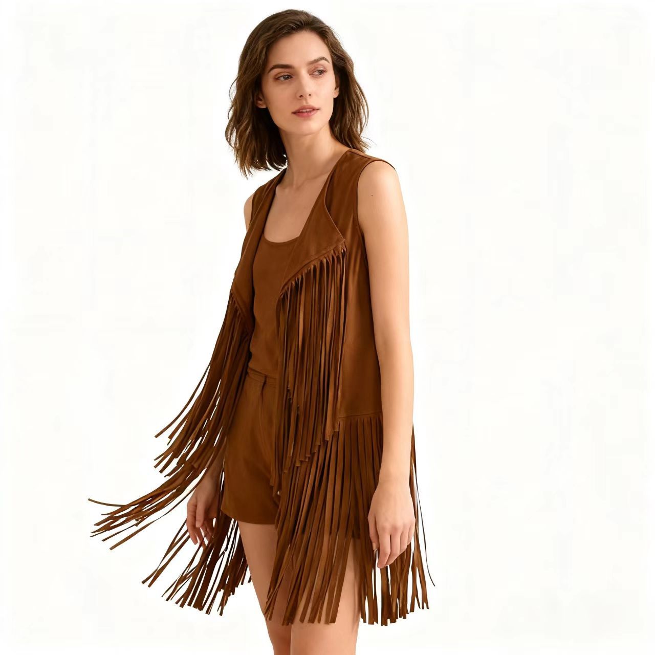 Fashion Thin Tassel Female Figure Flattering Vests