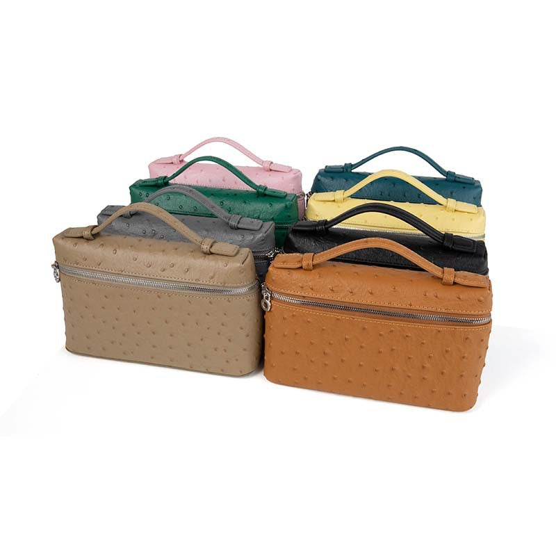 Women's Grain Cowhide Lunch Box High-grade Portable Small Square Bags