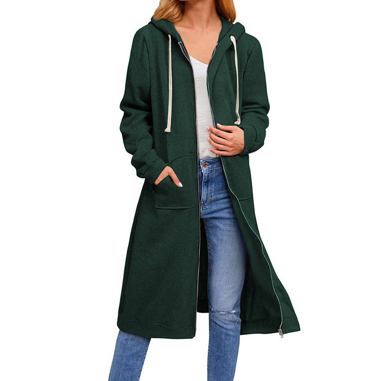 Women's Loose Zipper Outerwear Winter Long Sweaters
