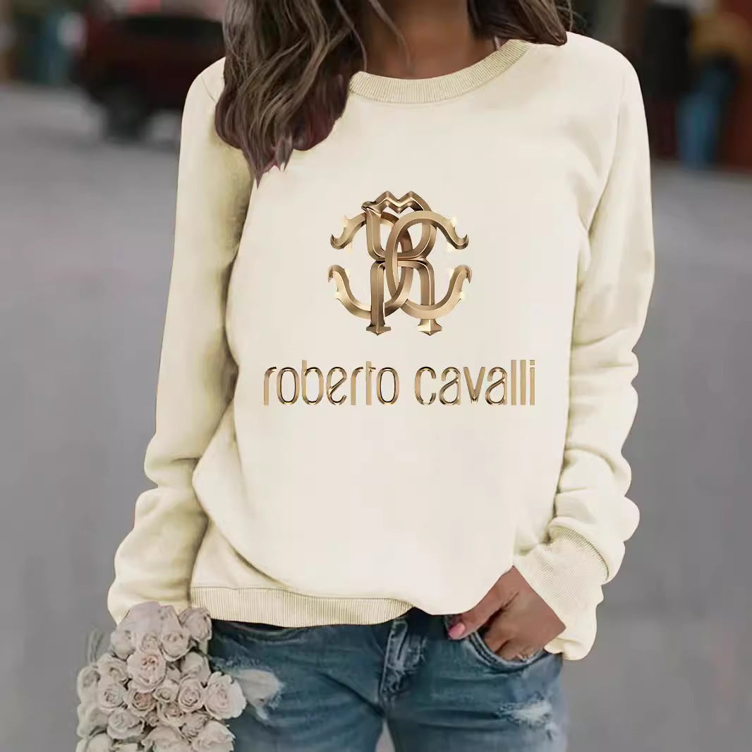 Women's Casual Long-sleeved Round Neck Printed Pullover Sweaters