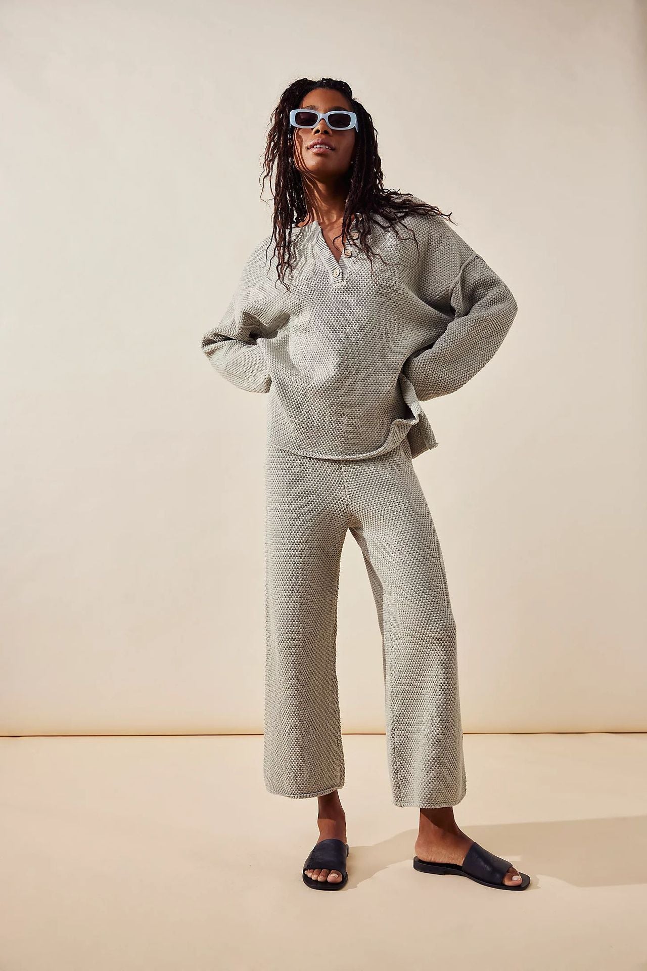 Women's Autumn Knitted Long Sleeve Loose Casual Suits