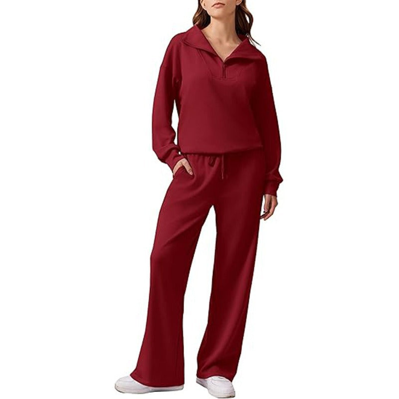 Women's Fashion Casual Set French Lapel Two-piece Suits
