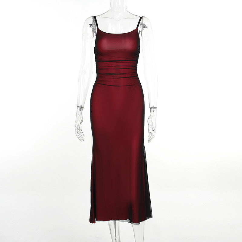 Women's Charming Contrast Color Slip Dress Dresses
