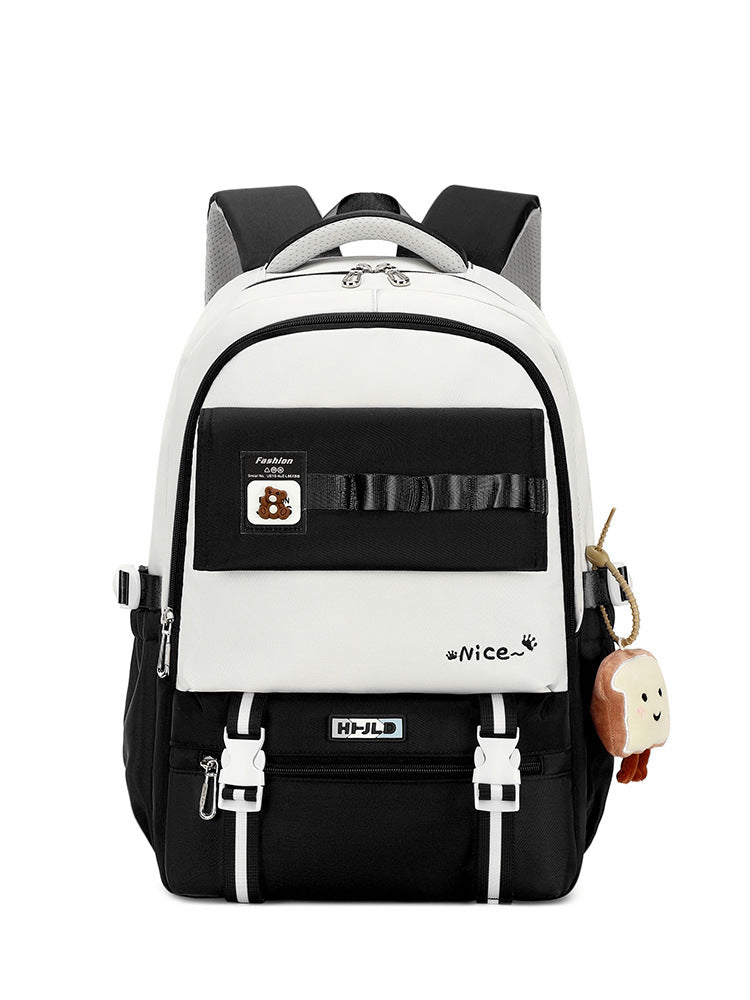 Women's Capacity Nylon Style Junior's Korean Stain Middle School Students' Schoolbags
