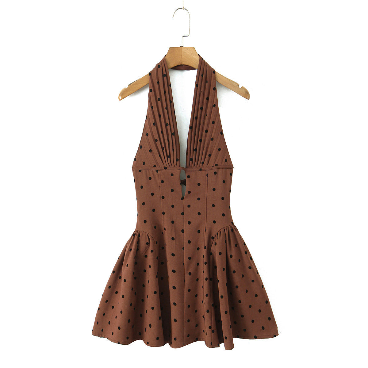 Light Luxury Pleated Deep Backless Halter Skirts