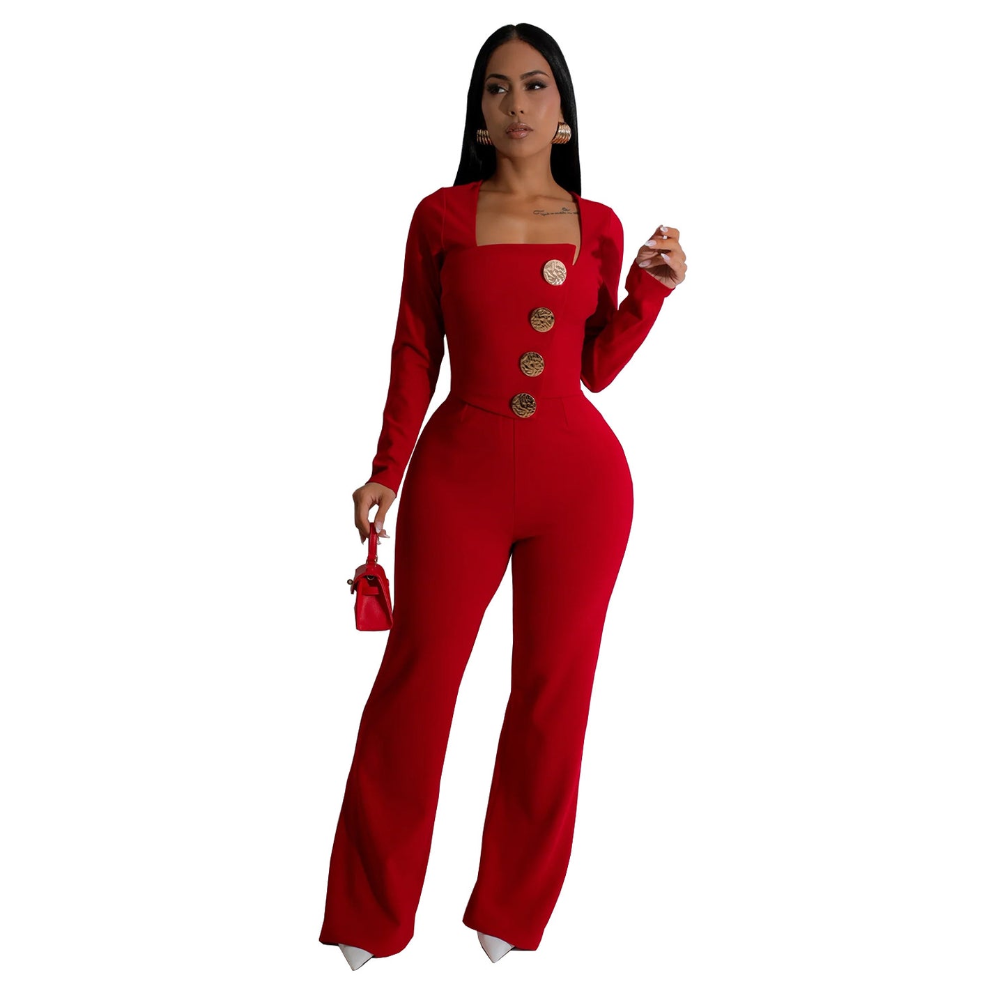 Women's Wear Long Sleeve Arm Covering Trousers Jumpsuits