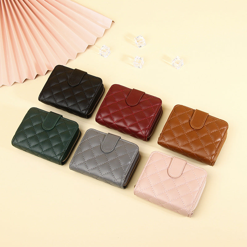 Women's High-grade Rhombus Short Expanding Korean Ladies Wallets