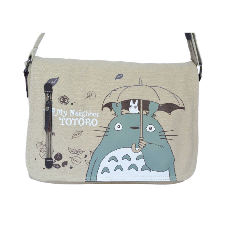 Anime Single Totoro Washed Canvas Attack On Titan Men's Shoulder Bags