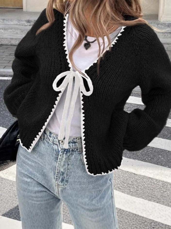 Women's Knitted Solid Color Loose Long Sleeves Knitwear