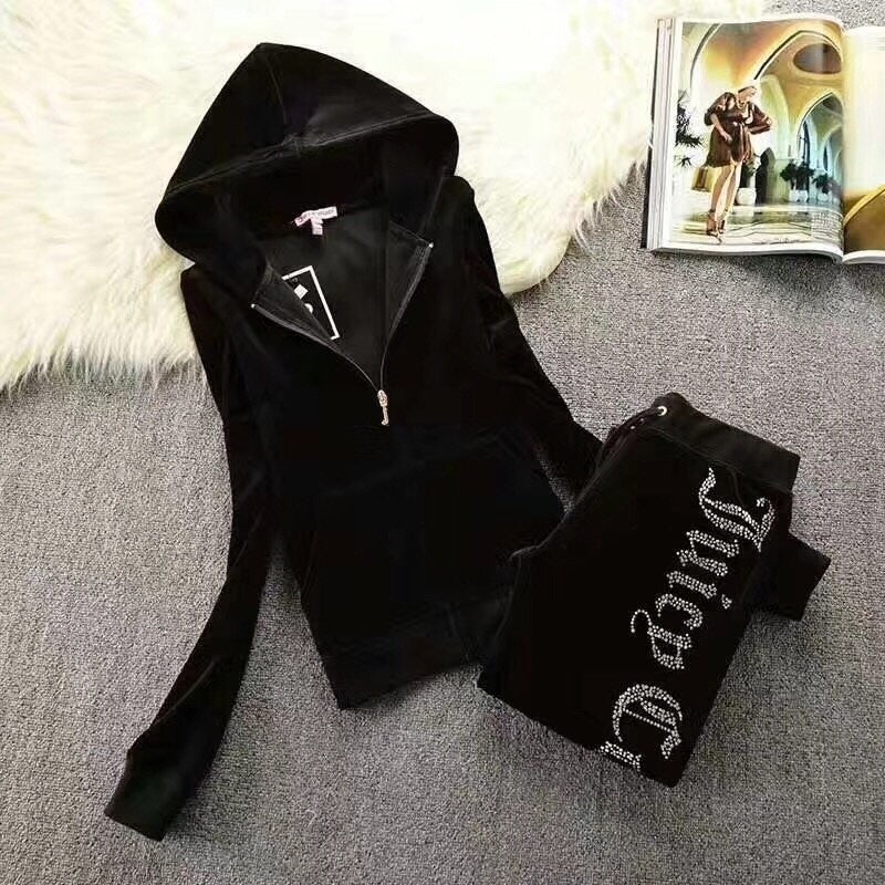 Women's Silk Veet Crown Hot Drilling Lettered Coats