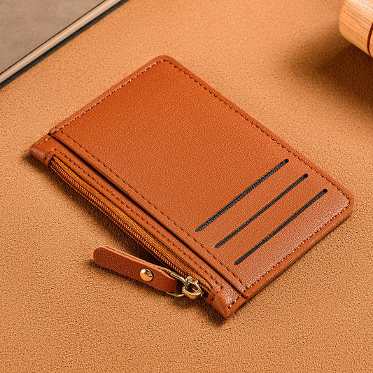 Women's Simple Multiple Slots Zipper Large Capacity Card Holder