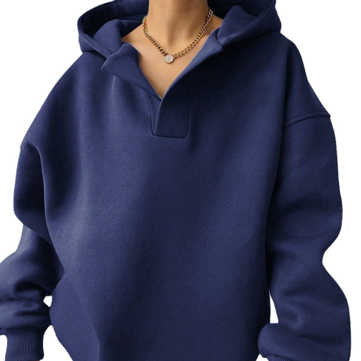 Women's Solid Color Long Sleeve Hooded Loose Women's Sweater, Sweater