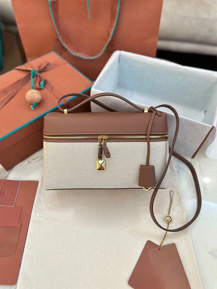 Leather Retro Cowhide Lunch Box Large Bags