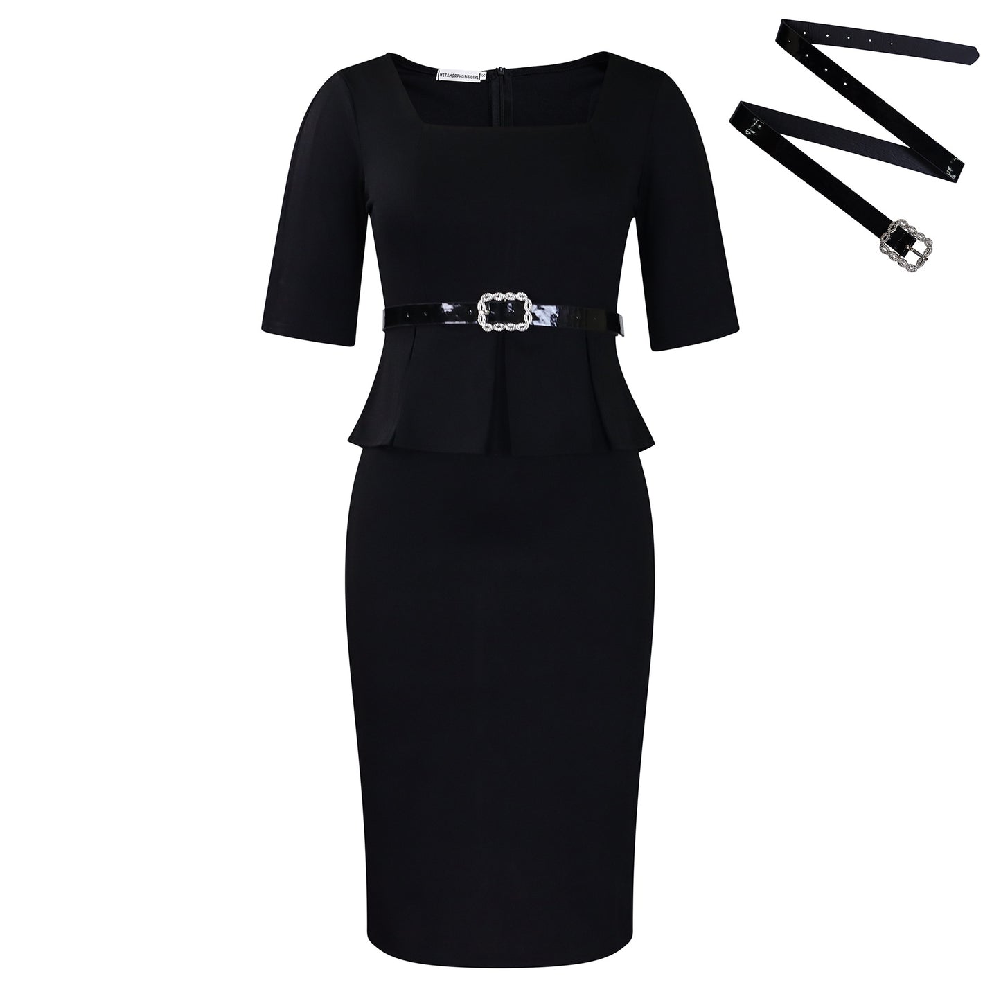 Women's Lapel Fashion Temperament Sleeve Ol Ruffled Waist Dresses