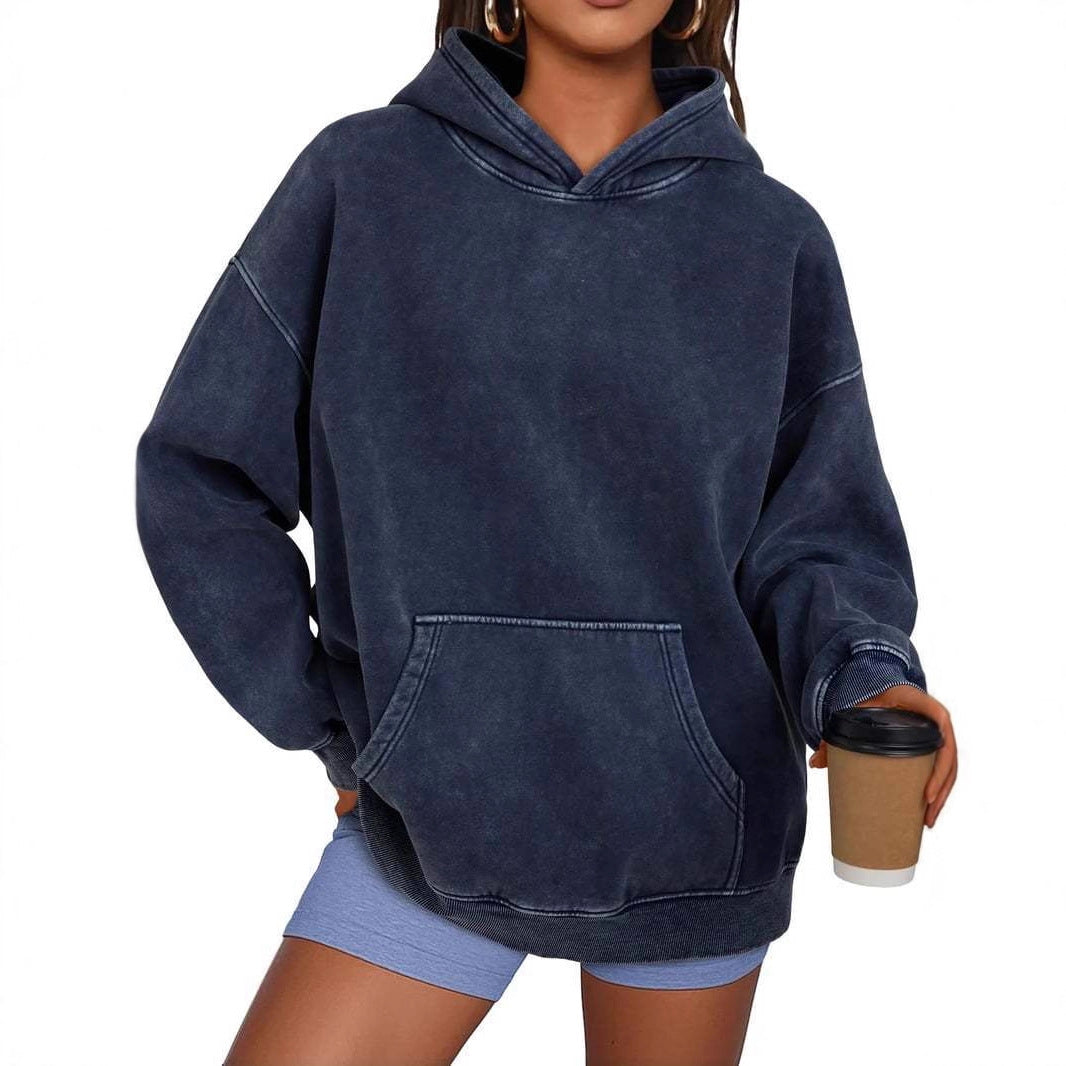 Women's & Men's & Heavy Washed Distressed Hoodie Casual Loose Sweaters