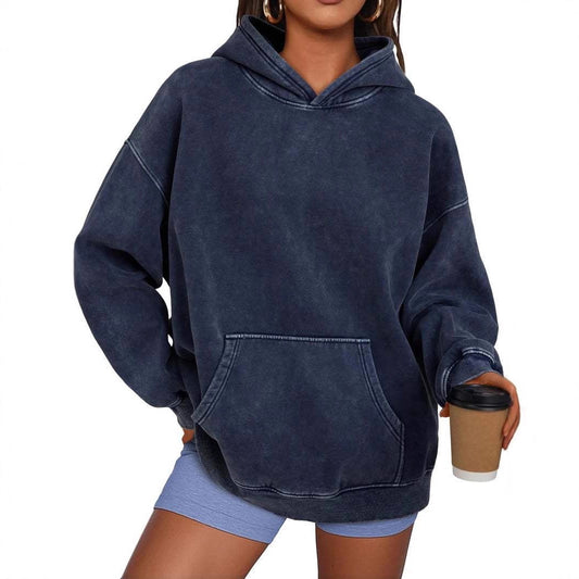 Women's & Men's & Heavy Washed Distressed Hoodie Casual Loose Sweaters