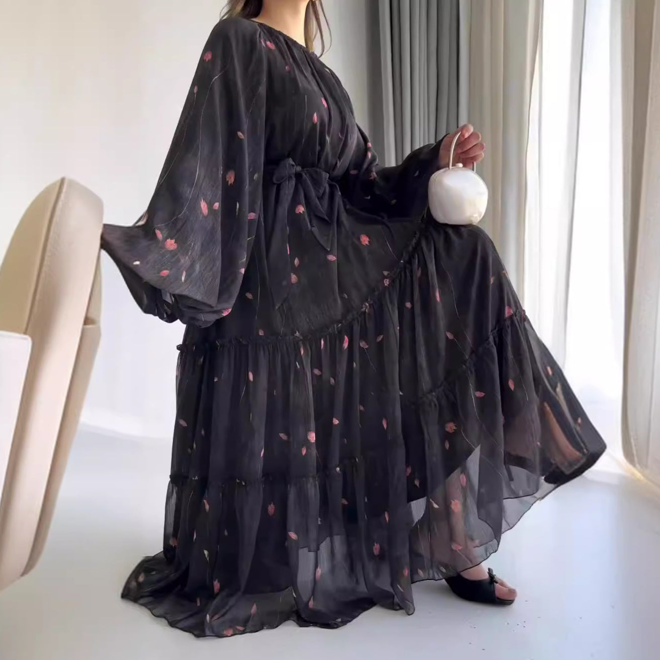 Autumn Fashion Printed Bohemian Style Large Swing Dresses