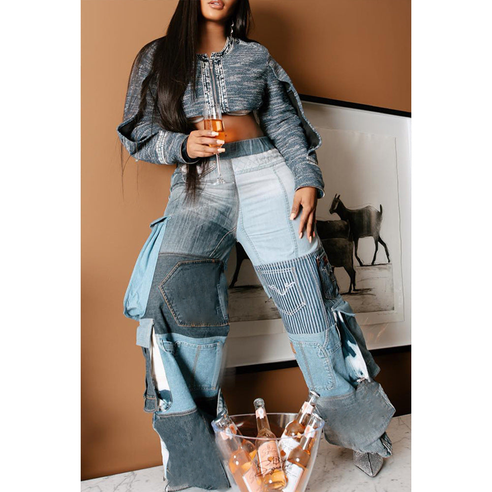 Fashion Personality Large Pocket Three-dimensional Bellows Pants