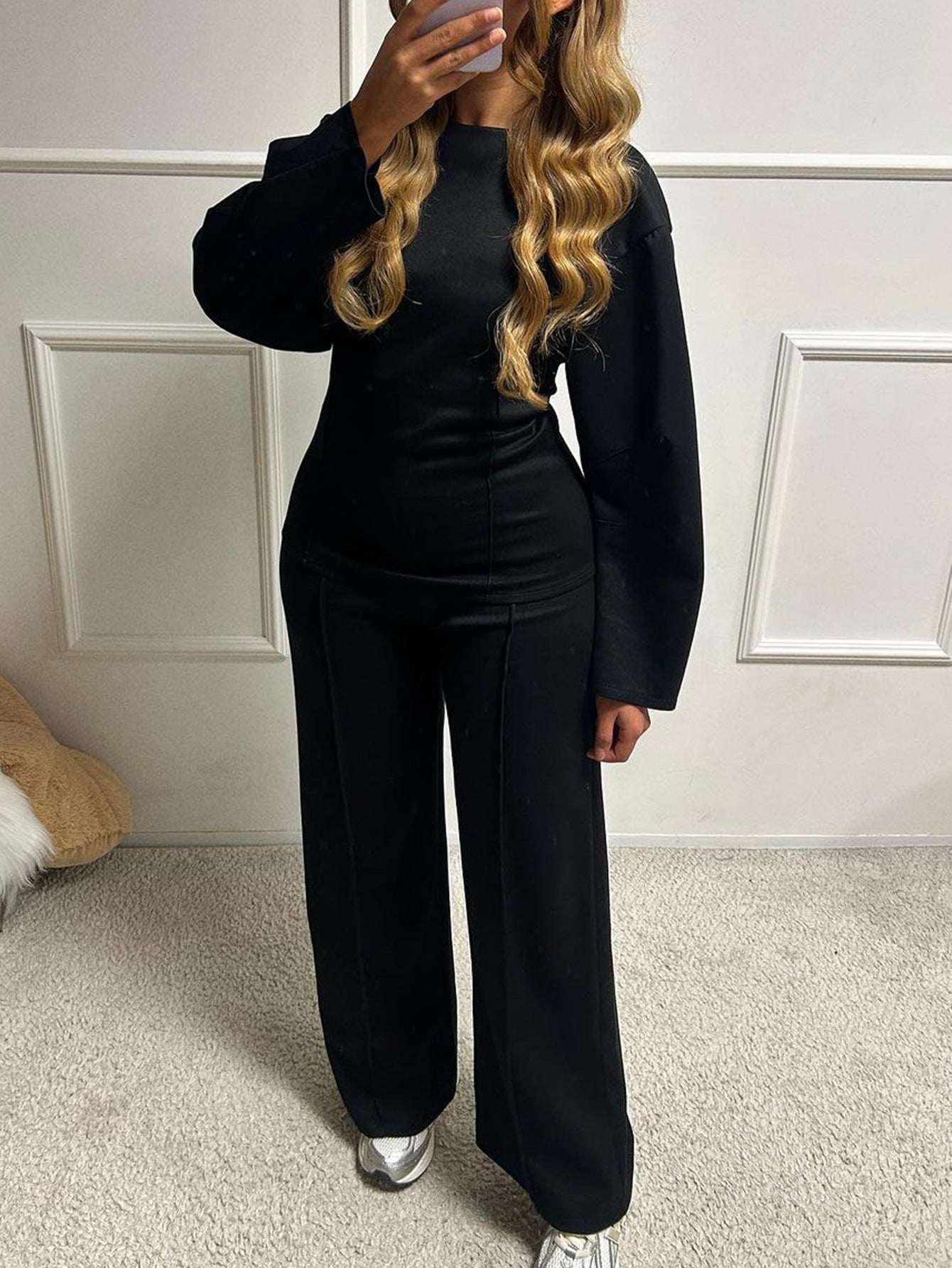 Women's Casual Fashion T-shirt Trousers Two-piece Suits