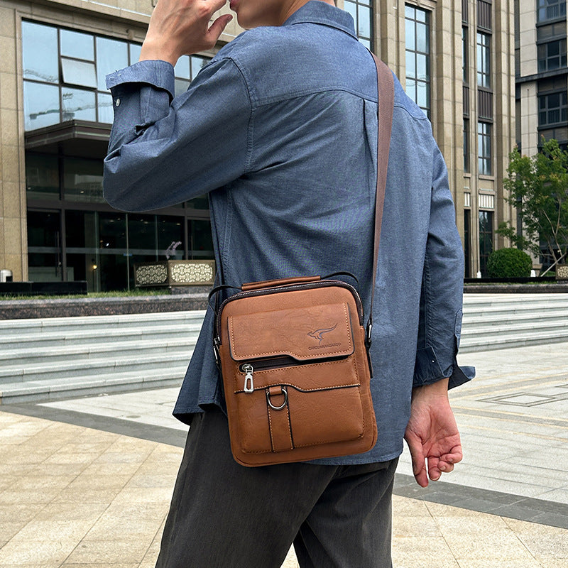 Men's Kangaroo Trip Simple Large Capacity Vertical Men's Messenger Bags