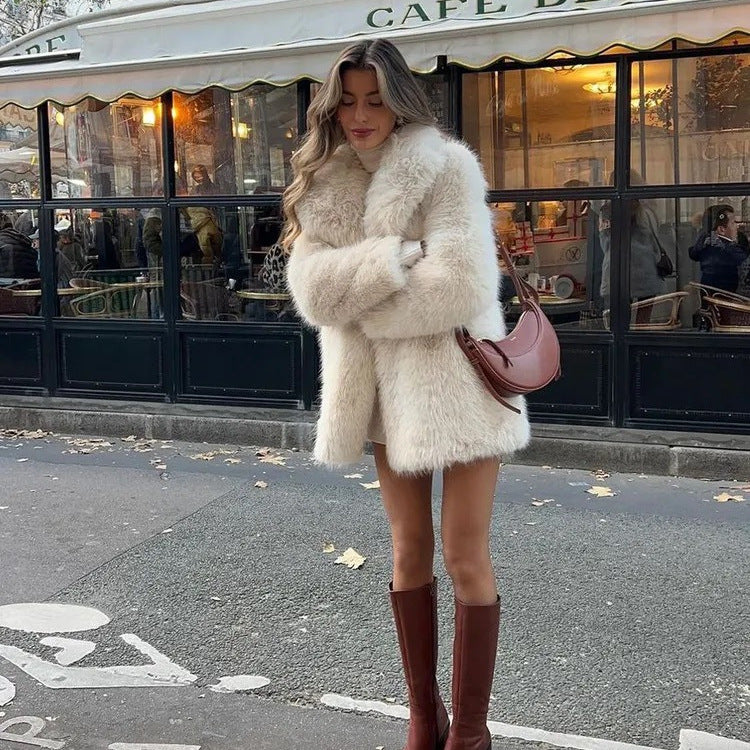 Women's Wind Fox Fur Thickened Imitation Fashion Coats