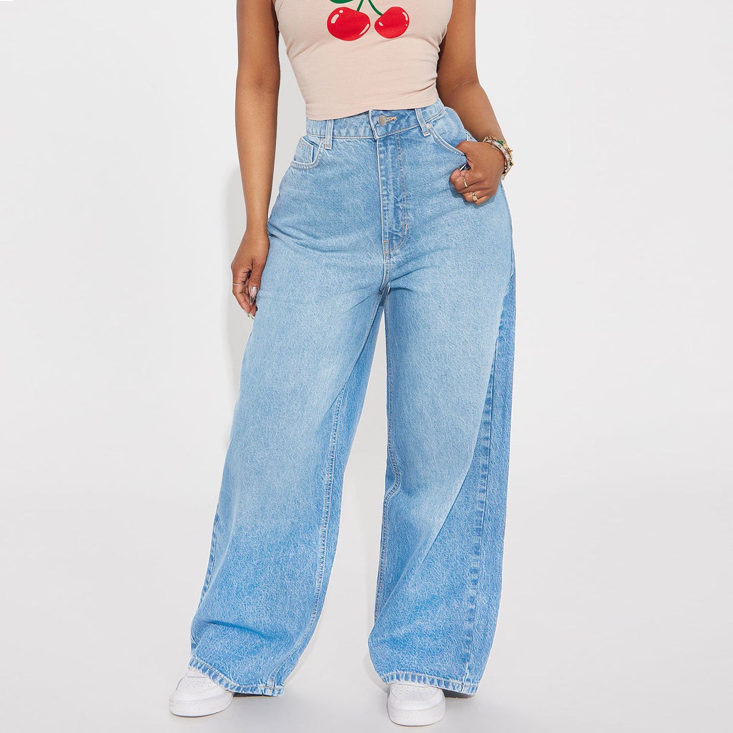 Women's Slouchy Creative Unique Wide Leg Jeans