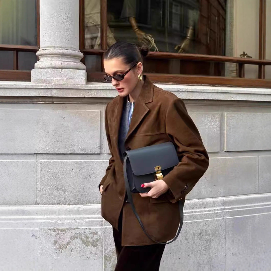Women's American Retro Casual Suede Bomber Jackets