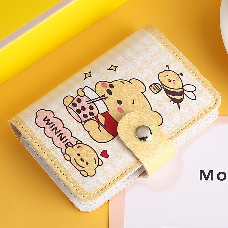 Cute Compact Large Capacity Cartoon Coated Page Card Holder