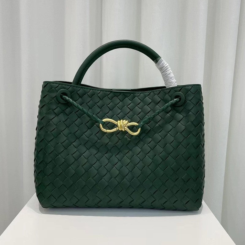 Women's Metal Cord Fastener Woven Underarm Crossbody Bags