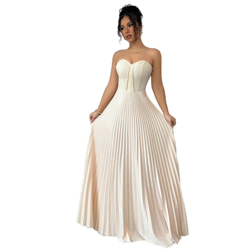 Style Tube Solid Color Elegant Dress Backless Light Dresses