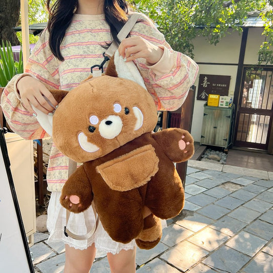 Lesser Panda Doll Cartoon Cute Fluffy Backpacks
