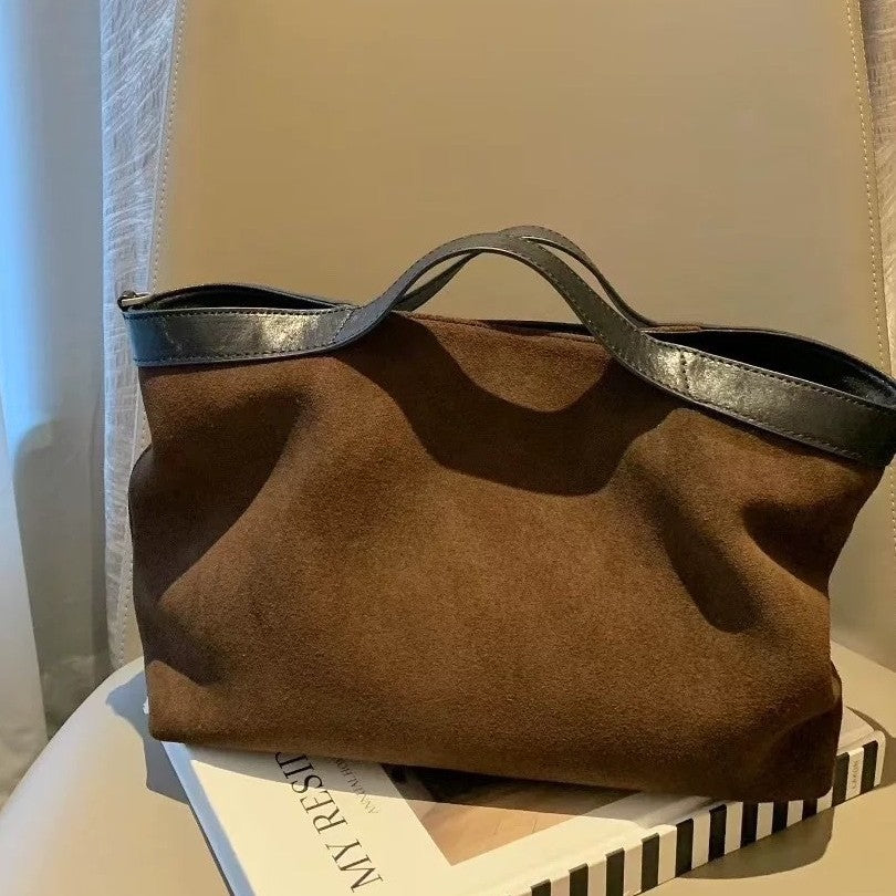 Women's Genuine Leather Frosted Cowhide Simple Versatile Handbags