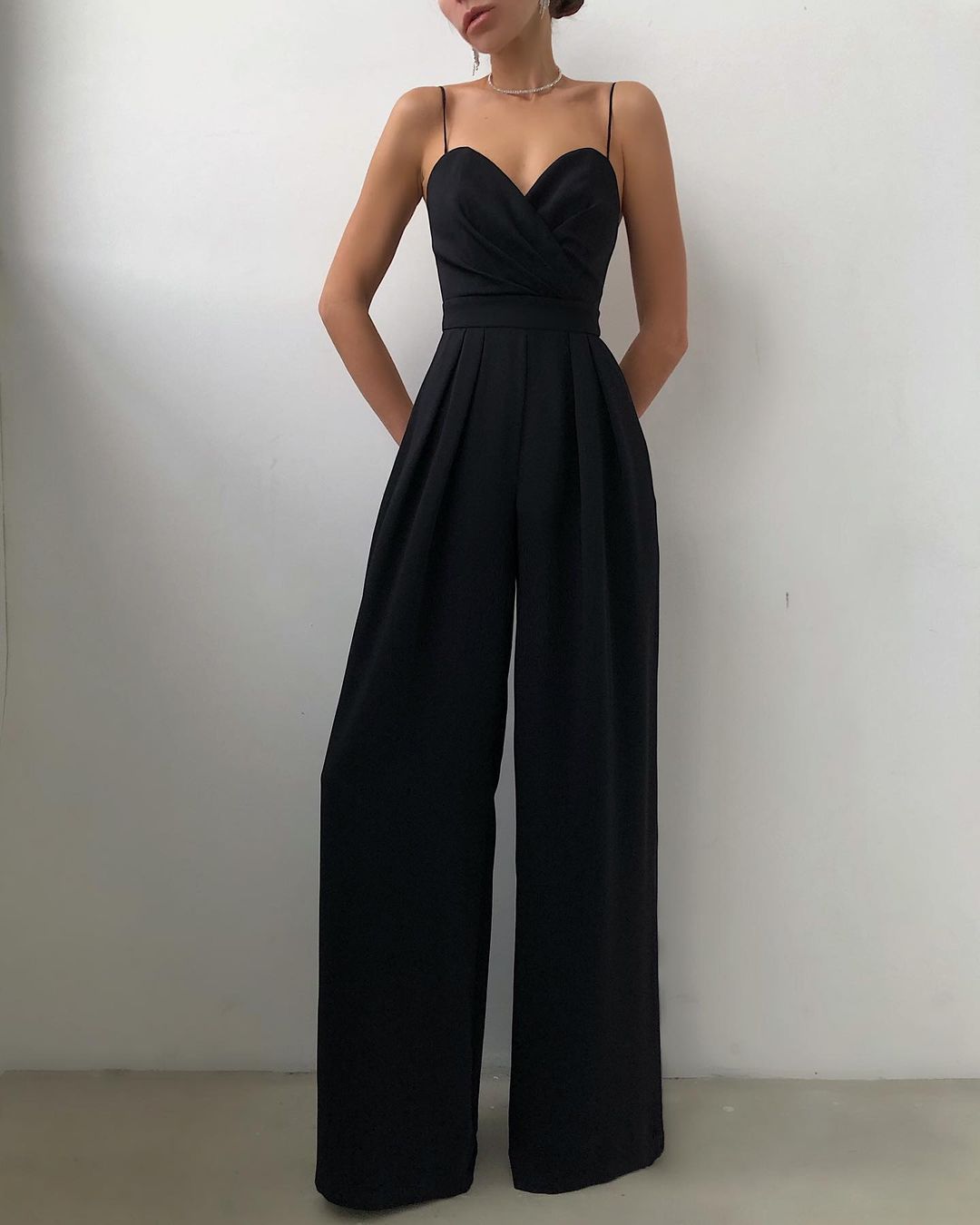 Women's Attractive Sling Waist Straight Knitted Jumpsuits