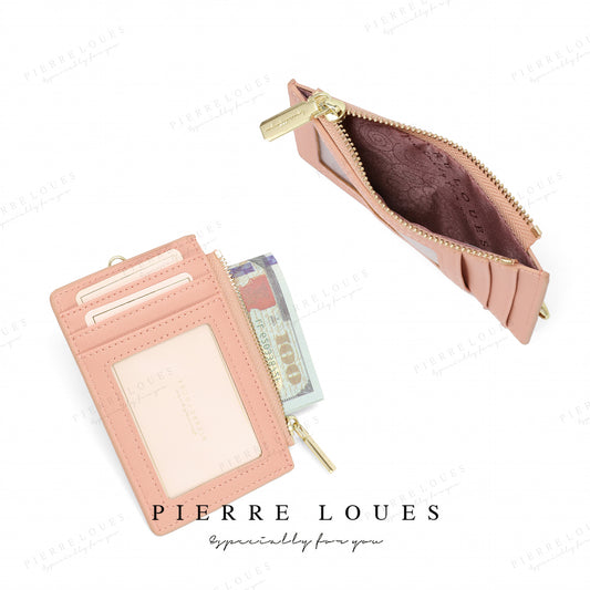 Zipper Clamp Large Capacity Slot Litchi Pattern Card Holder