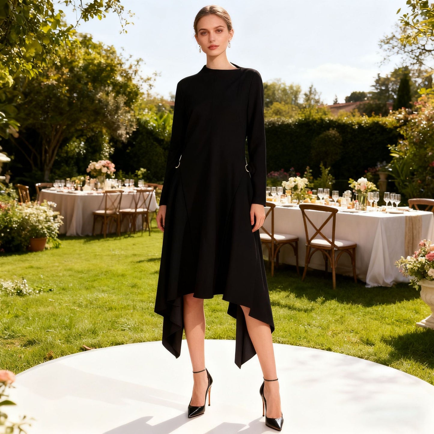 Women's Style Temperament Simple Solid Color Dress Dresses