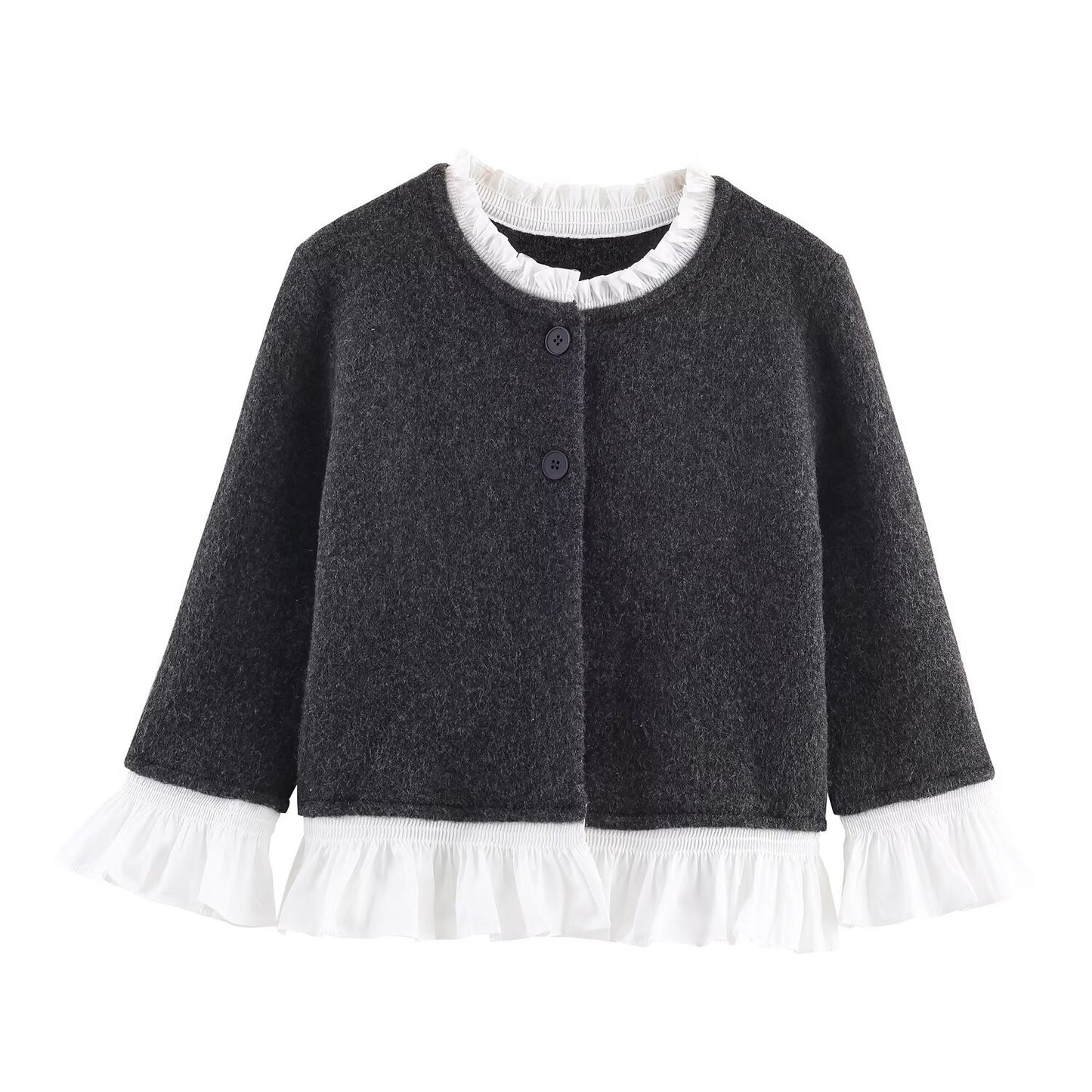 Women's Autumn Sweet Contrast Color Stitching Long-sleeved Sweaters