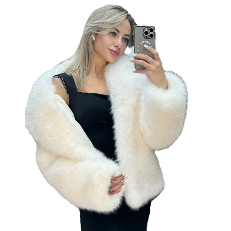 Women's Fur Fluffy Soft Fox Street Style Coats