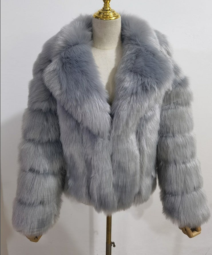 Women's Comfortable Imitation Fur Overcoat Fashion Coats