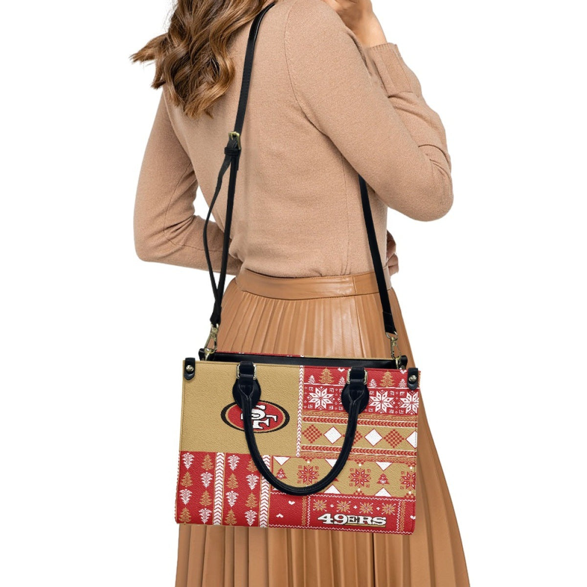 Women's San Francisco People Christmas Pattern Element Handbags