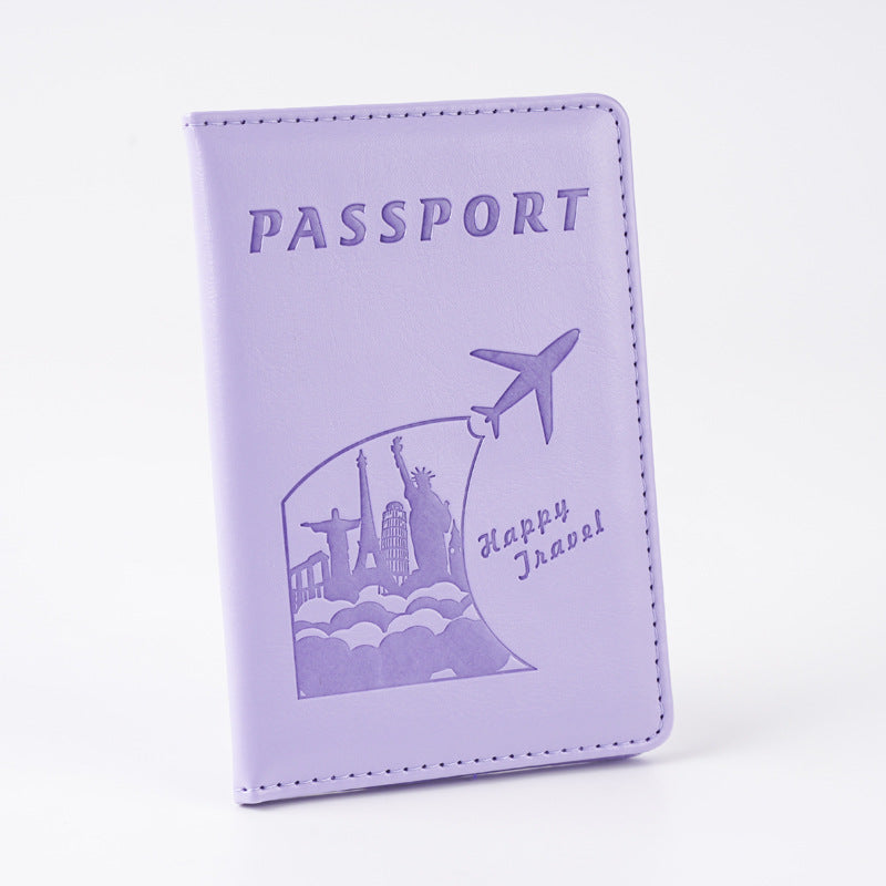 Creative Airplane Embossing Passport Cover Document Card Holder